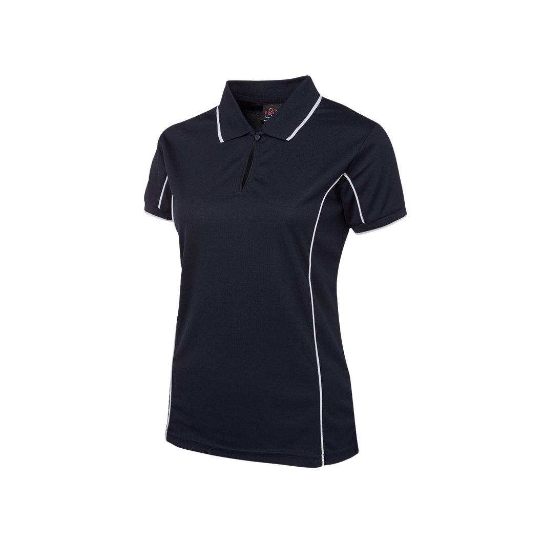 JB's Wear Women's Piping Polo - Navy/White - Polos