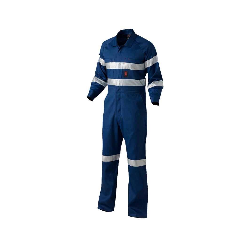 KingGee Men's Summerweight Drill Reflective Combination Overall - Navy - Overalls