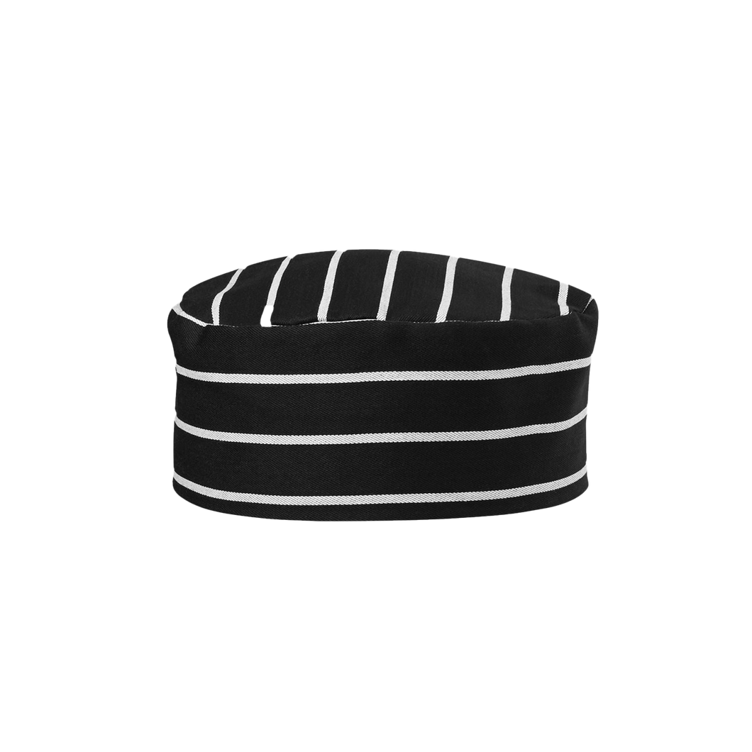 JB's Wear Unisex Chef's Cap - Black/White - Chefwear