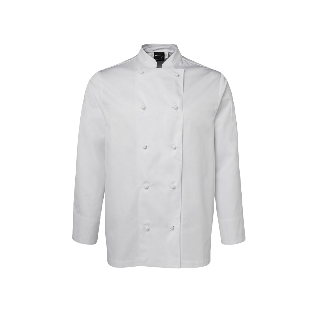 JB's Wear Unisex Long Sleeve Unisex Chefs Jacket - White - Chefwear