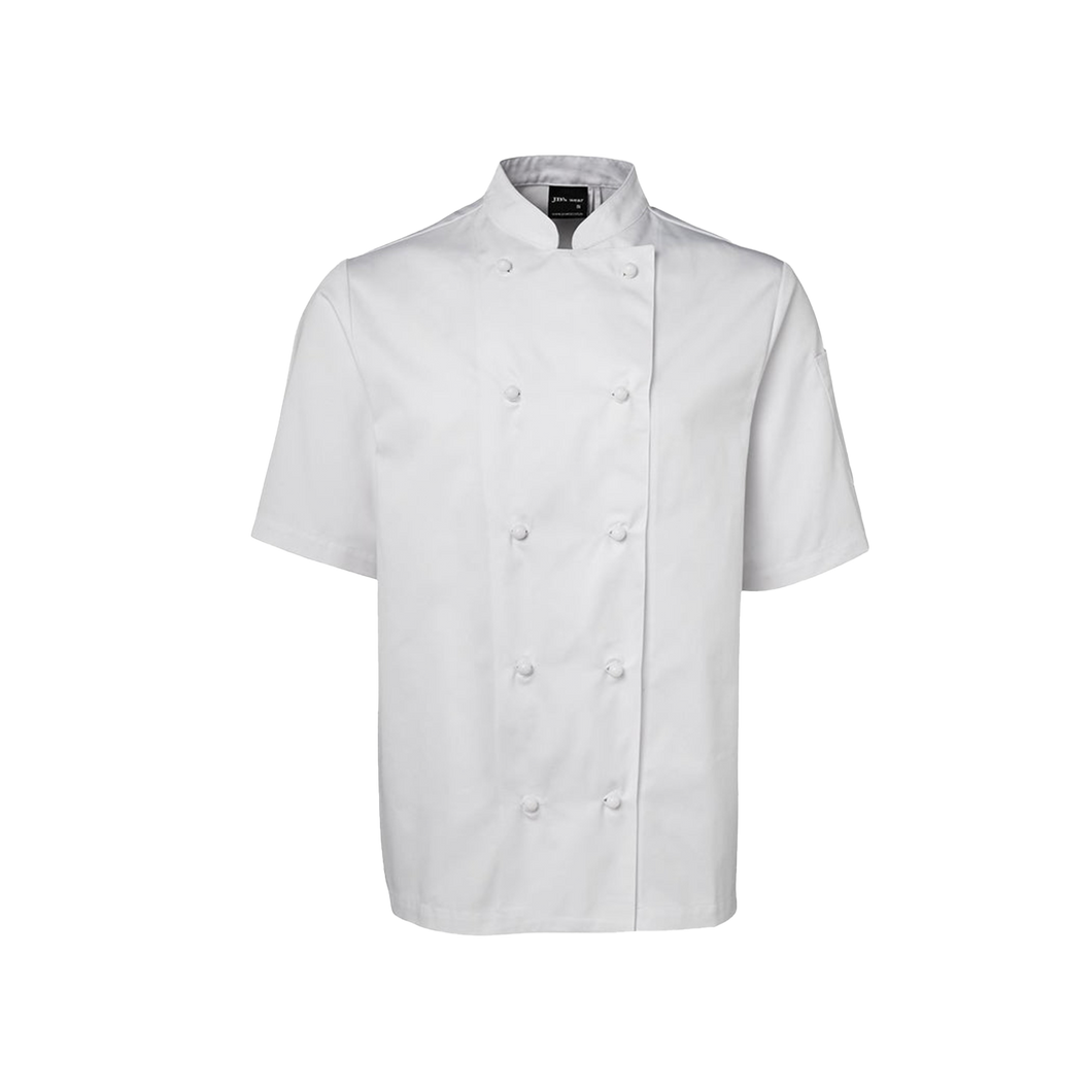 JB's Wear Unisex Short Sleeve Unisex Chefs Jacket - White - Chefwear