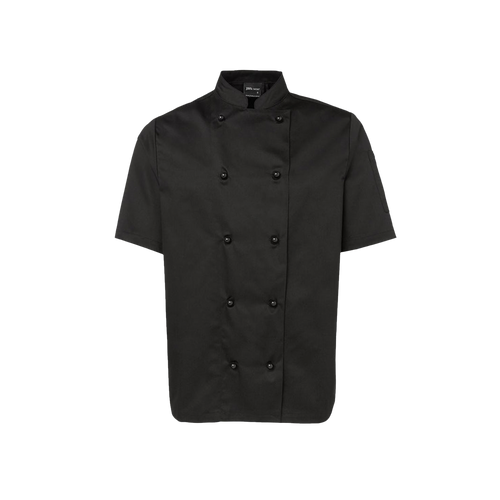 JB's Wear Unisex Short Sleeve Unisex Chefs Jacket - Black - Chefwear