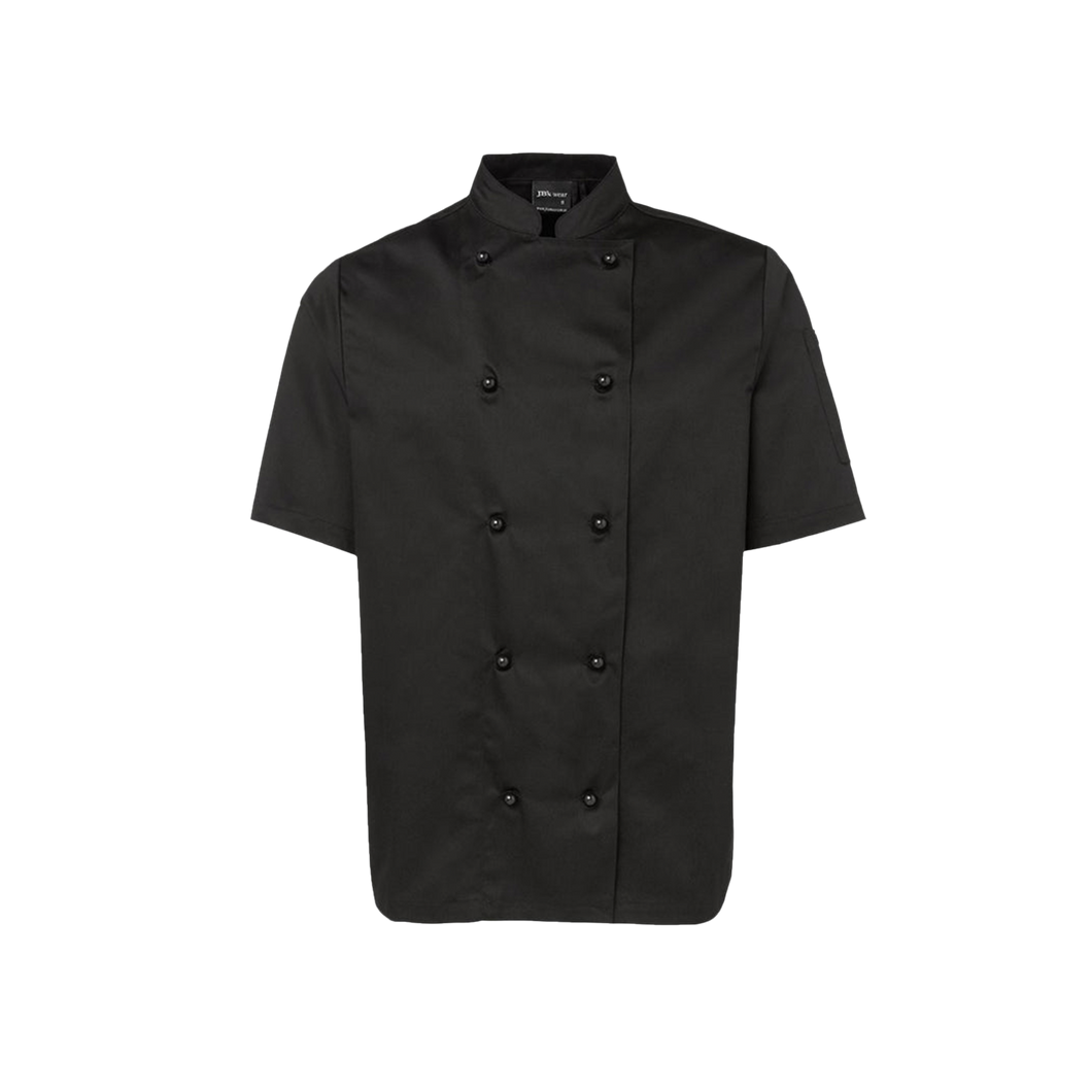 JB's Wear Unisex Short Sleeve Unisex Chefs Jacket - Black - Chefwear