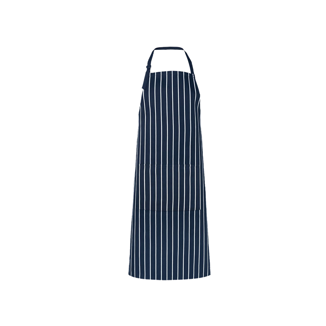 JB's Wear Unisex Striped Bib Apron - Navy/White - Aprons