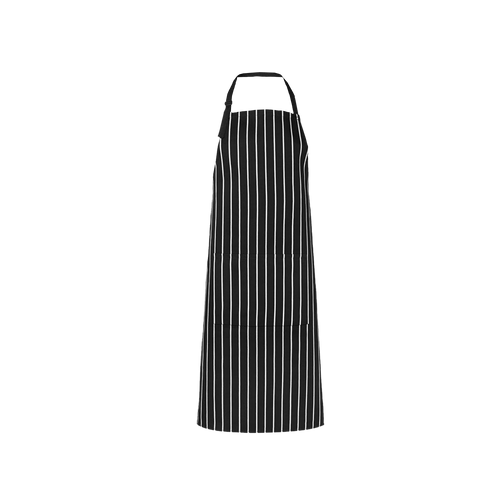 JB's Wear Unisex Striped Bib Apron - Black/White - Aprons