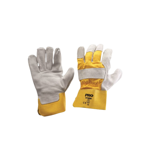 Pro Choice Unisex Yellow/Grey Leather Gloves Large - Yellow/Grey - Hand Protection