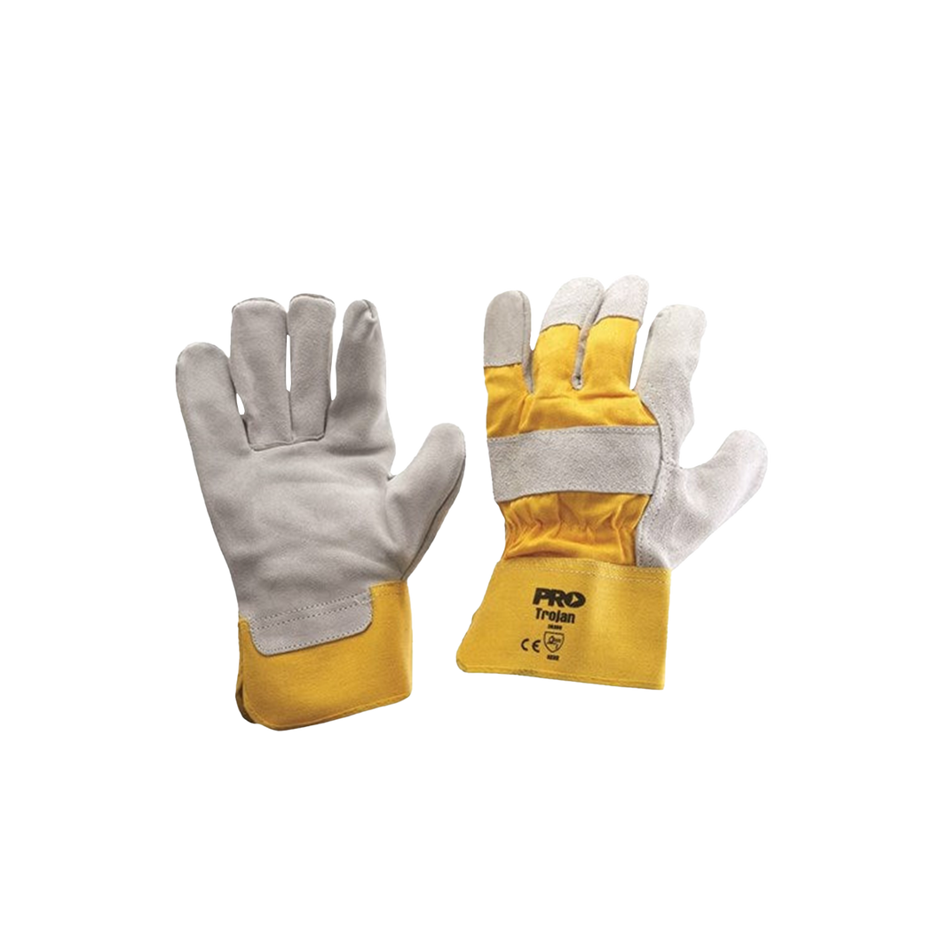 Pro Choice Unisex Yellow/Grey Leather Gloves Large - Yellow/Grey - Hand Protection