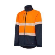 Load image into Gallery viewer, KingGee Men&#39;s Hi Vis Softshell Jacket - Orange/Navy - Jackets
