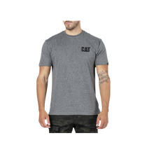 Load image into Gallery viewer, CAT Men&#39;s Trademark Logo Tee - Dark Heather Grey - Tees
