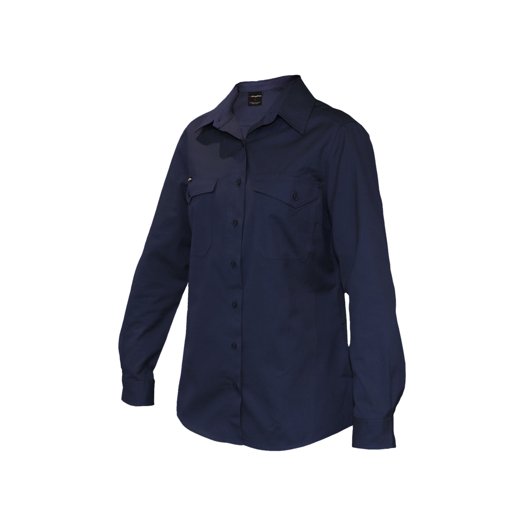 KingGee Women's Workcool 2 Long Sleeve Shirt - Navy - Shirts