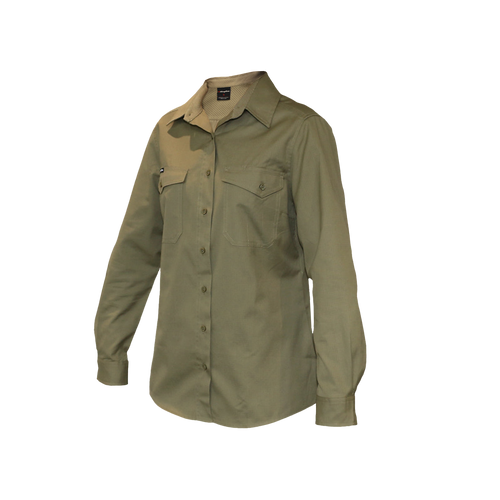 KingGee Women's Workcool 2 Long Sleeve Shirt - Khaki - Shirts