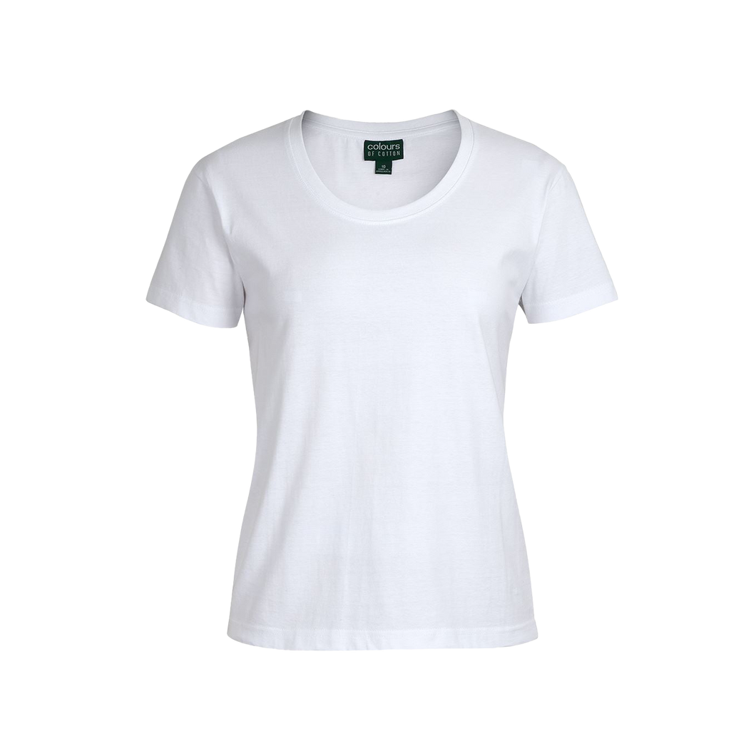 JB's Wear Women's C of C Comfort Crew Neck Tee - White - Shirts