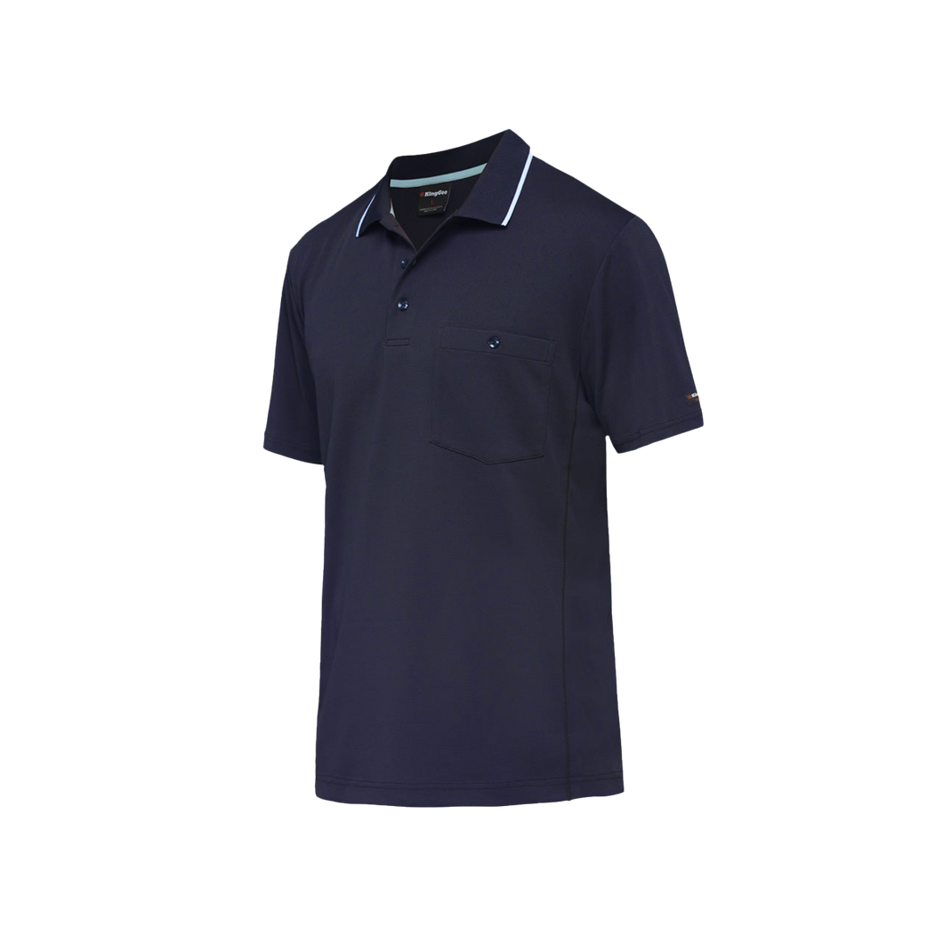 KingGee Men's Workcool Hyperfreeze Short Sleeve Polo - Navy - Polos