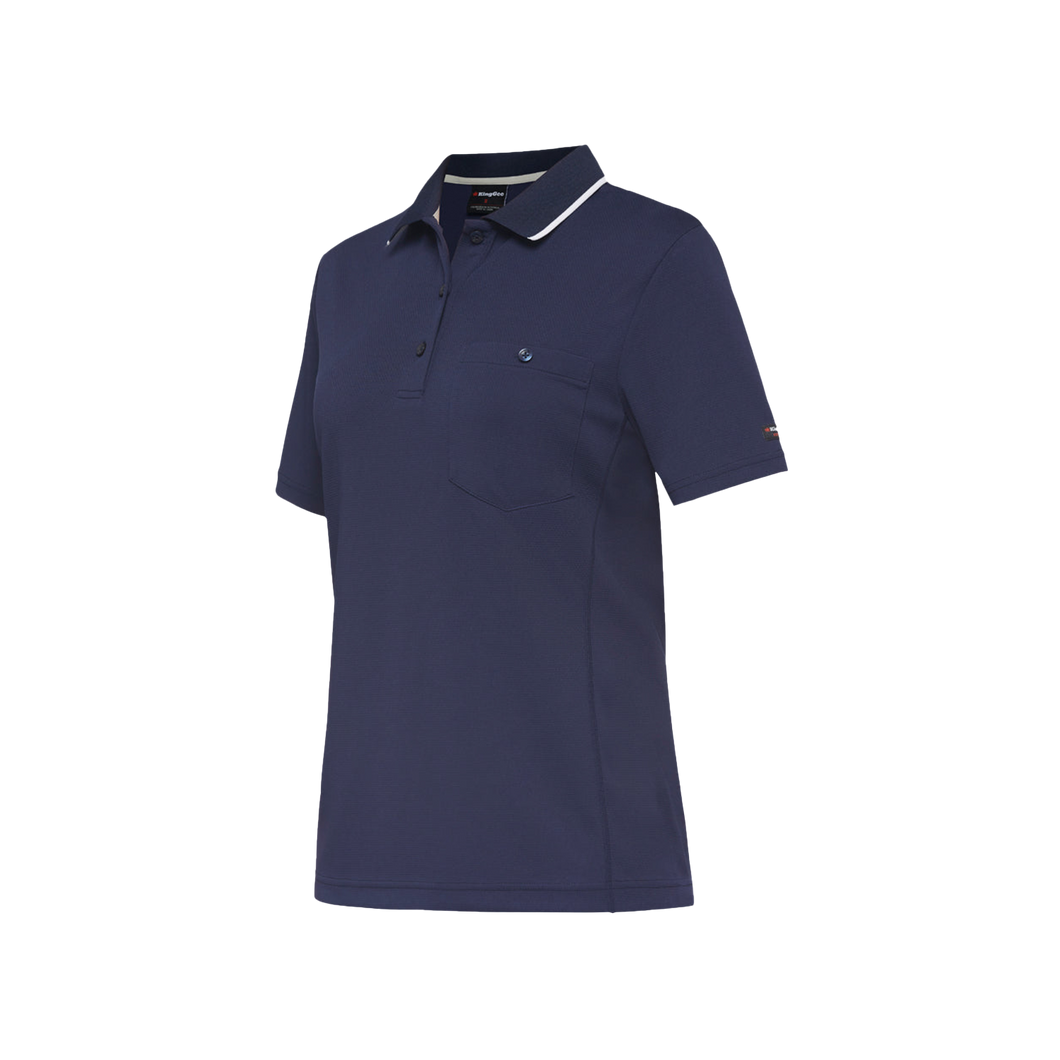 KingGee Women's Workcool Hyperfreeze Short Sleeve Polo - Navy - Polos