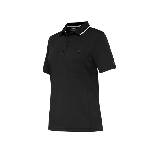 KingGee Women's Hyperfreeze Spliced Short Sleeve Polo - Black - Polos