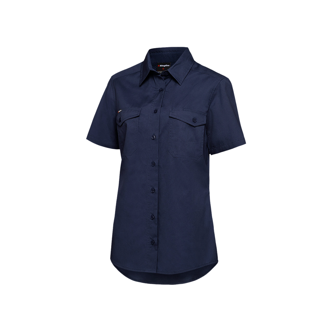 KingGee Women's Workcool 2 Short Sleeve Shirt - Navy - Shirts