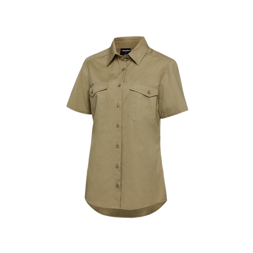 KingGee Women's Workcool 2 Short Sleeve Shirt - Khaki - Shirts