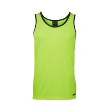 Load image into Gallery viewer, JB&#39;s Wear Men&#39;s Hi Vis Contrast Singlet - Lime/Navy - Singlet
