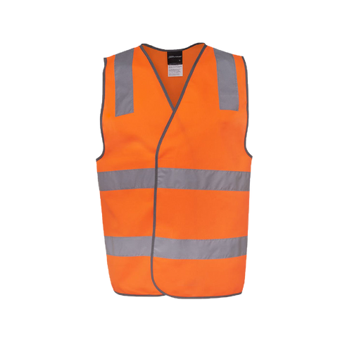 JB's Wear Men's Hi Vis Taped Safety Vest - Orange - Vests