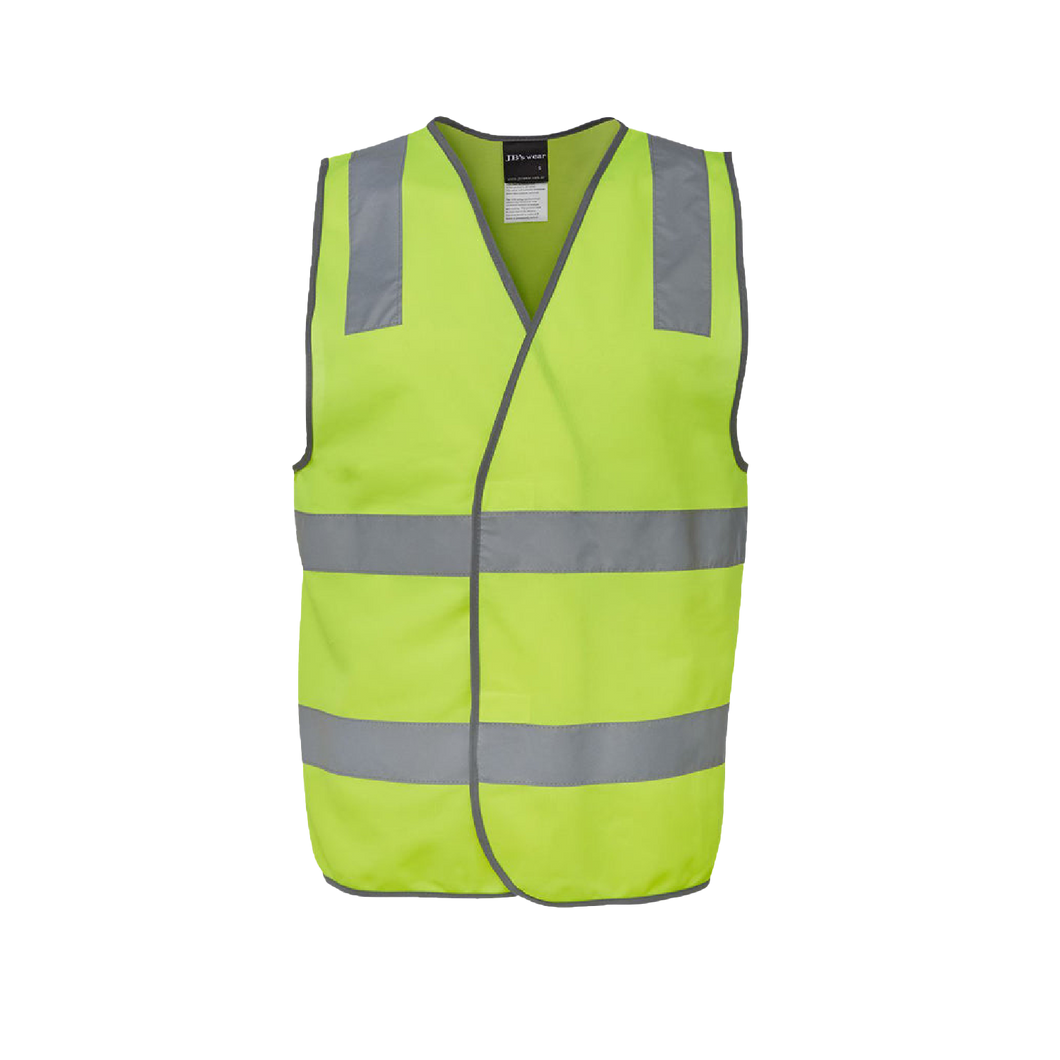 JB's Wear Men's Hi Vis Taped Safety Vest - Lime - Vests