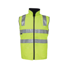 Load image into Gallery viewer, JB&#39;s Wear Men&#39;s Hi Vis Reversible Taped Vest - Lime/Navy - Vests
