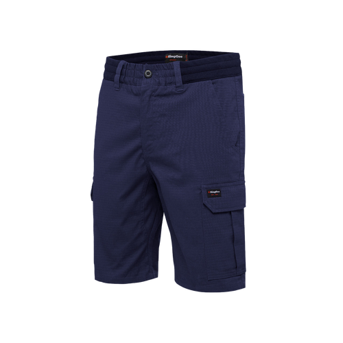 KingGee Men's Rib Comfort Waist Shorts - Navy - Shorts