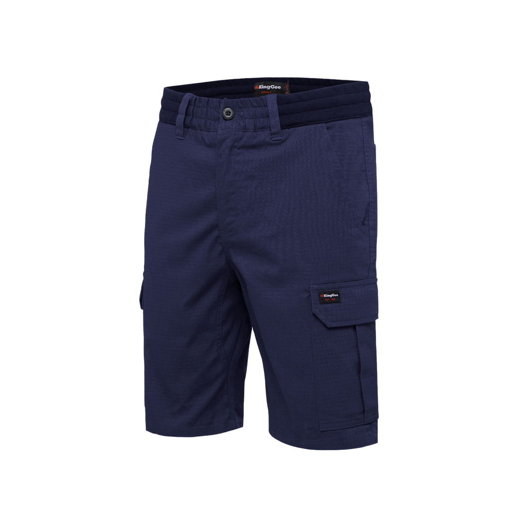 KingGee Men's Rib Comfort Waist Shorts - Navy - Shorts