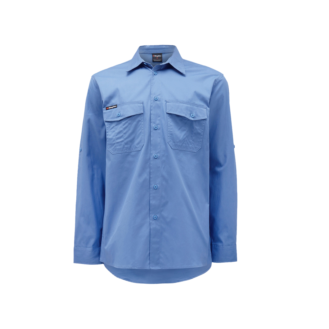 KingGee Men's Workcool 2 Long Sleeve Shirt - Sky - Shirts