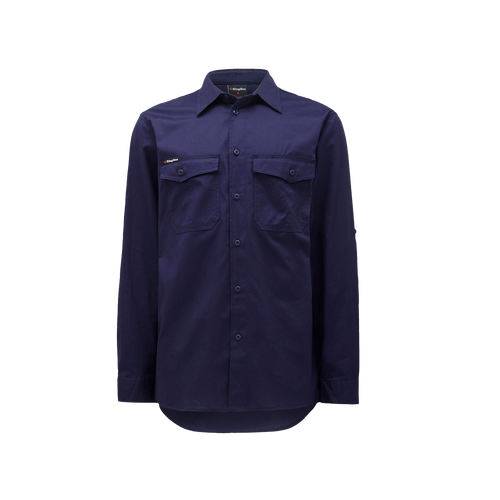 KingGee Men's Workcool 2 Long Sleeve Shirt - Navy - Shirts