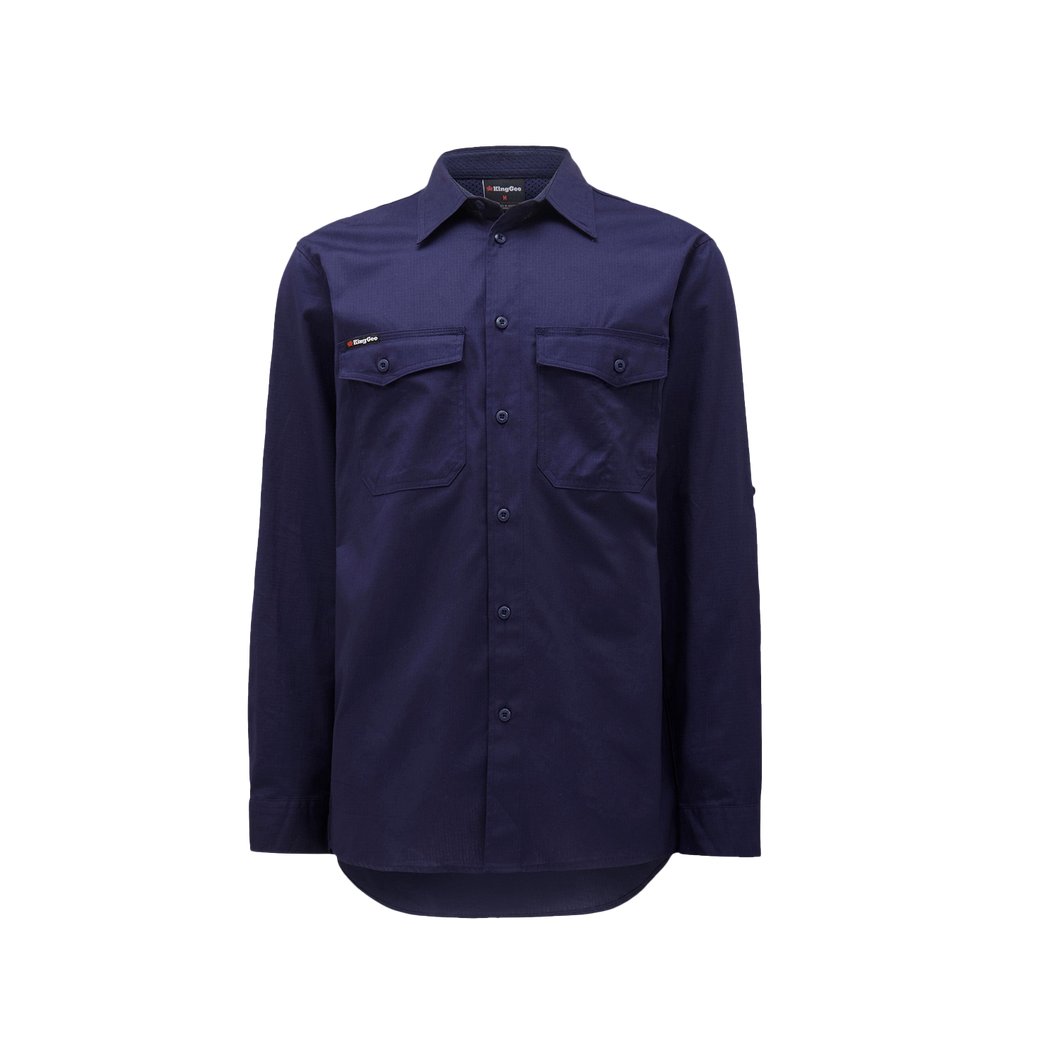 KingGee Men's Workcool 2 Long Sleeve Shirt - Navy - Shirts