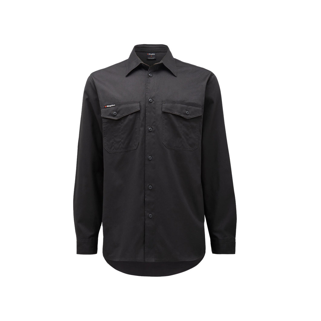 KingGee Men's Workcool 2 Long Sleeve Shirt - Charcoal - Shirts