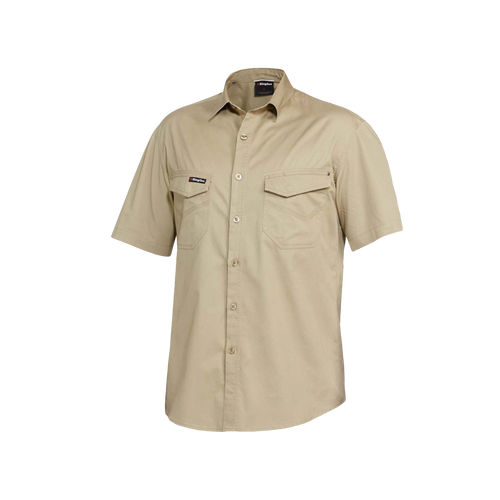 KingGee Men's Tradies Short Sleeve Shirt - Khaki - Shirts