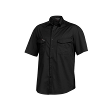 Load image into Gallery viewer, KingGee Men&#39;s Tradies Short Sleeve Shirt - Black - Shirts
