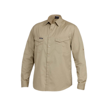 Load image into Gallery viewer, KingGee Men&#39;s Tradies Long Sleeve Shirt - Khaki - Shirts
