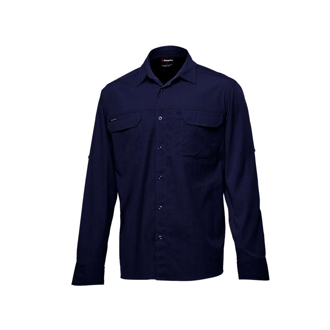 KingGee Men's Drycool Long Sleeve Shirt - Navy - Shirts