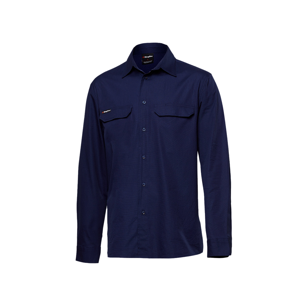 KingGee Men's Workcool Pro Long Sleeve Shirt - Navy - Shirts