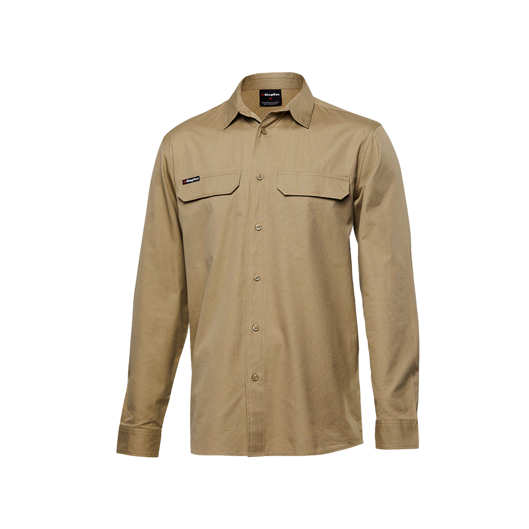 KingGee Men's Workcool Pro Long Sleeve Shirt - Khaki - Shirts