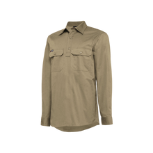 Load image into Gallery viewer, KingGee Men&#39;s Vented Closed Front Drill Long Sleeve Shirt - Khaki - Shirts
