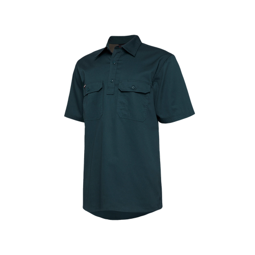 KingGee Men's Vented Closed Front Drill Short Sleeve Shirt - Green - Shirts