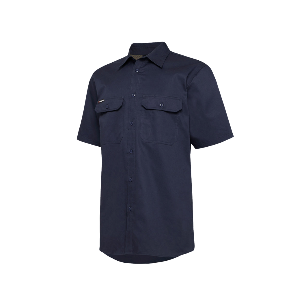 KingGee Men's Vented Drill Short Sleeve Shirt - Navy - Shirts