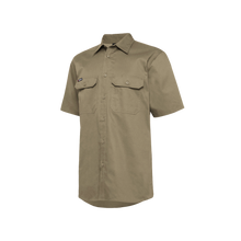 Load image into Gallery viewer, KingGee Men&#39;s Vented Drill Short Sleeve Shirt - Khaki - Shirts
