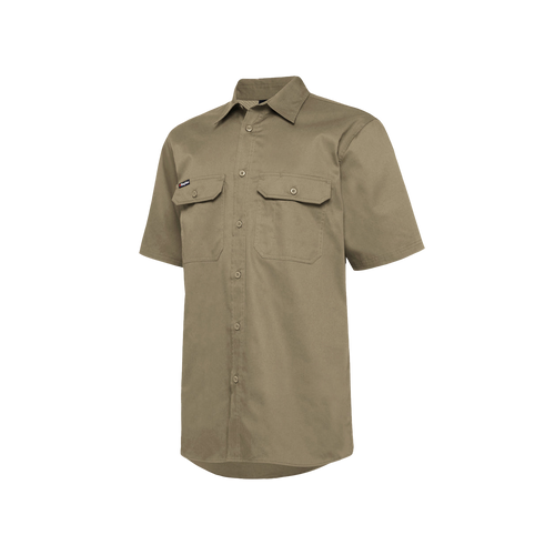 KingGee Men's Vented Drill Short Sleeve Shirt - Khaki - Shirts