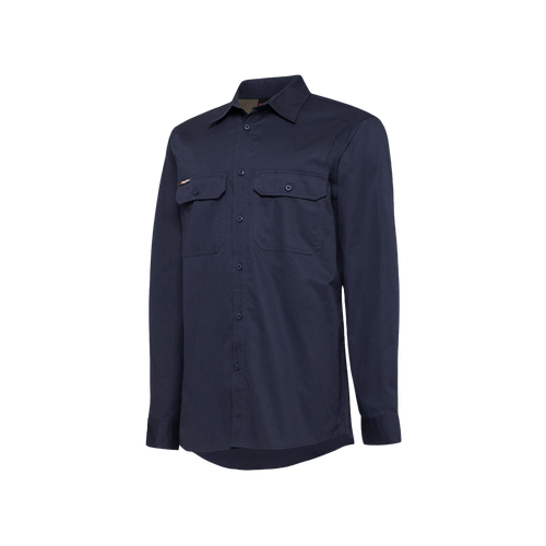 KingGee Men's Vented Drill Long Sleeve Shirt - Navy - Shirts