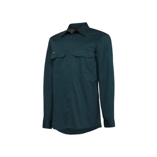 KingGee Men's Vented Drill Long Sleeve Shirt - Green - Shirts