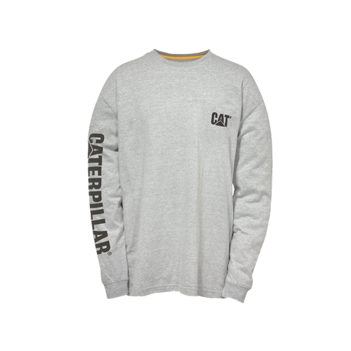 CAT Men's Trademark Banner Long Sleeve Tee - Heather Grey - Tees