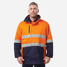 Load image into Gallery viewer, KingGee Men's Reflective 3 in 1 Cotton Jacket - Orange/Navy
