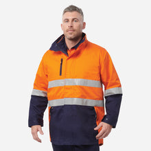 Load image into Gallery viewer, KingGee Men's Reflective 3 in 1 Cotton Jacket - Orange/Navy
