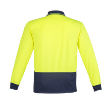 Load image into Gallery viewer, Syzmik Unisex Basic Day Only L/S Polo - Yellow/Navy
