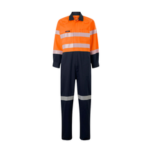 Load image into Gallery viewer, KingGee Men's Originals Spliced Hi-Vis Taped Overall - Orange/Navy
