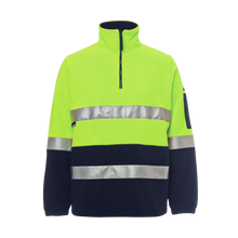 Load image into Gallery viewer, JB's Wear Men's HV (D+N) 1/2 Zip Polar - Yellow/Navy
